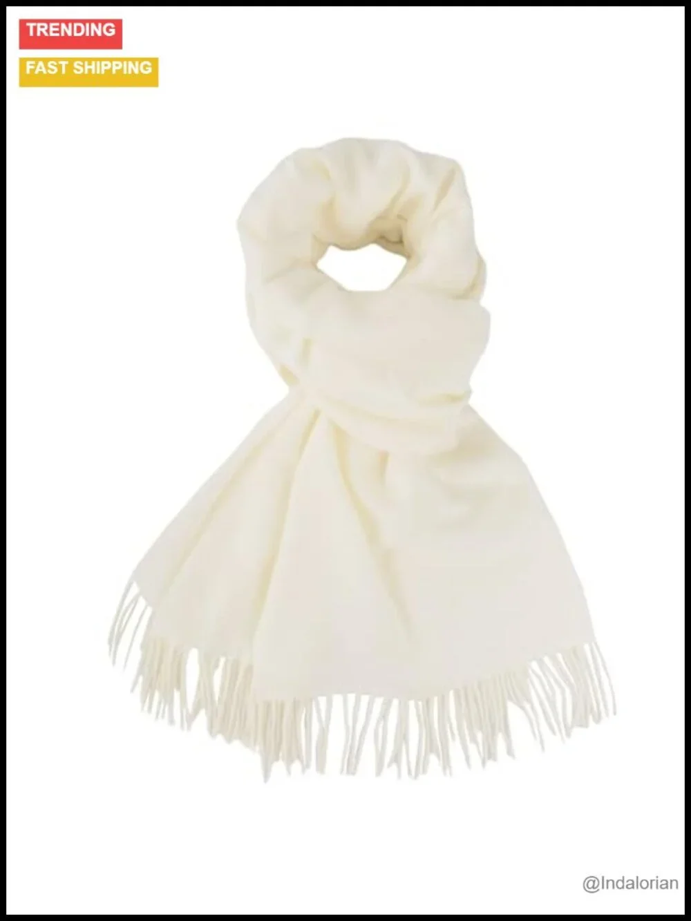 Ultra Soft Long Winter Scarf Shawl with Tassels – Polyester Warm Wrap for Cold